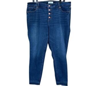 LOFT Plus jeans button front size 18